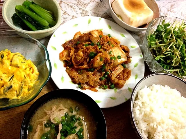 夕食  豚キムチ|ホッシーさん