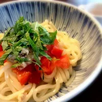 トマトとシーチキンうどん|あやちびさん