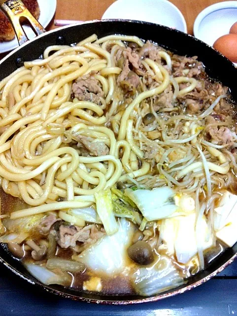 Snapdishの料理写真:すき焼きうどん|hanayakさん