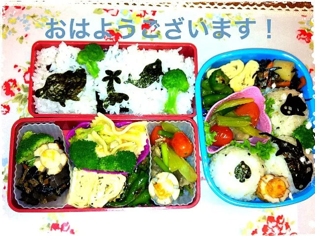 Snapdishの料理写真:姉妹お弁当＼(^o^)／やっぱり同時進行出来ない(；´Д`A|晃さん