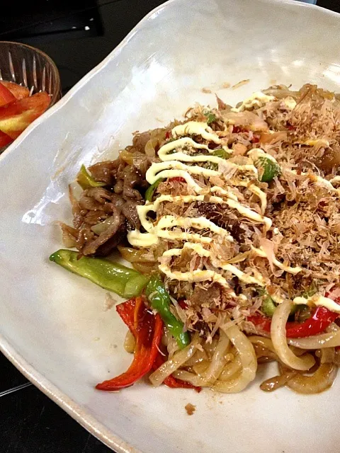 Snapdishの料理写真:残り野菜で焼うどん|ppooppooさん