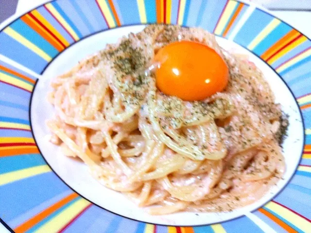 明太子クリームパスタ|あづみっちょ。さん