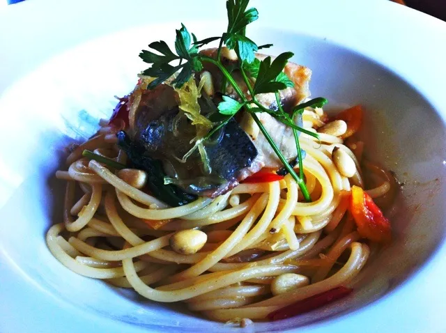 新秋刀魚とそうめんかぼちゃのスパゲッティ  茴香の風味|信太さん