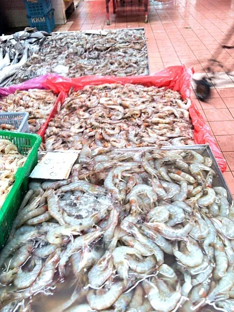 Various of fresh prawns in wet market|laumeikuanさん