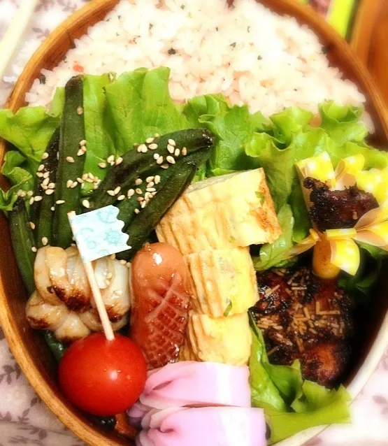 Snapdishの料理写真:詰めんの難しい。勉強弁当|naomin.･*さん