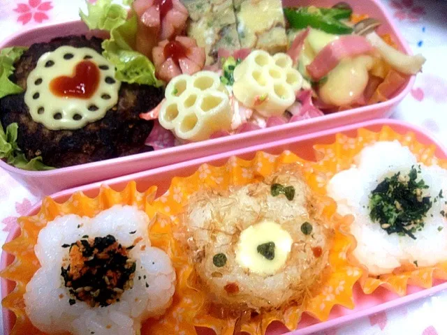 小学生のお弁当 ハンバーグ弁当|めぐさん