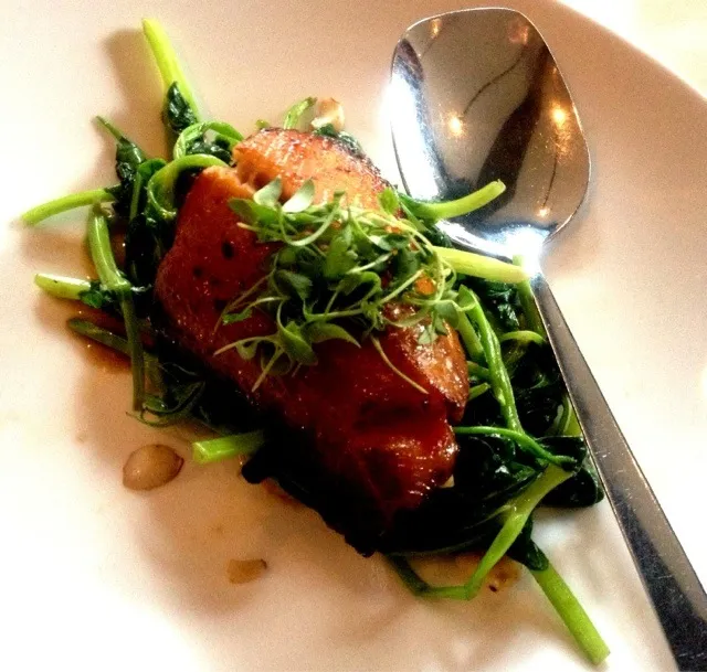 Wood Roasted Char Siu  Black Cod with Sautéed Pea Tendrils from E&O Asian Kitchen|sooprcoolchicaさん