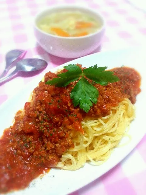 ミートソースパスタ|ちびままさん