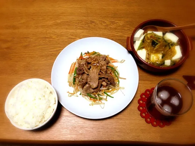 豚肉のすりおろし生姜焼き＆豆腐のカレーあんかけ|愛子さん