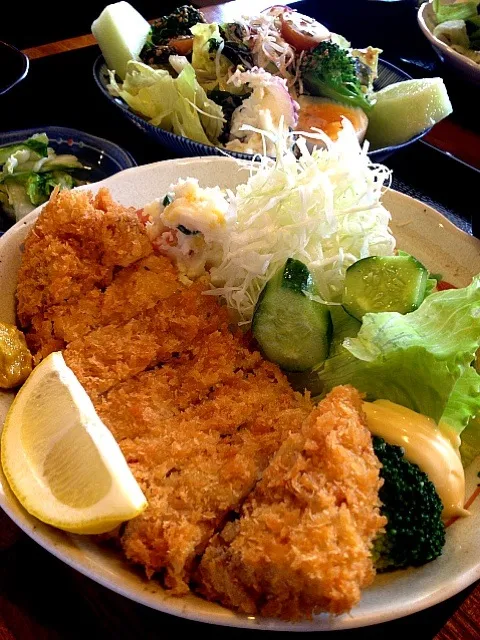 ご飯抜きロースカツ定食・大盛野菜サラダ（糖質制限食）|中さんさん