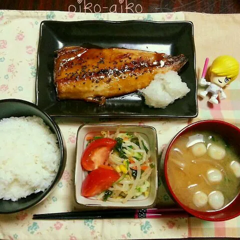 アジの蒲焼き定食☆|ぴこあいこさん