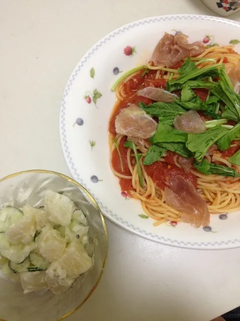 生ハムとルッコラのトマトソーススパゲティ|Alisaさん