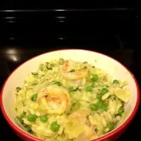 Shrimp and pea risotto with basil and mint|Eric Neumanさん