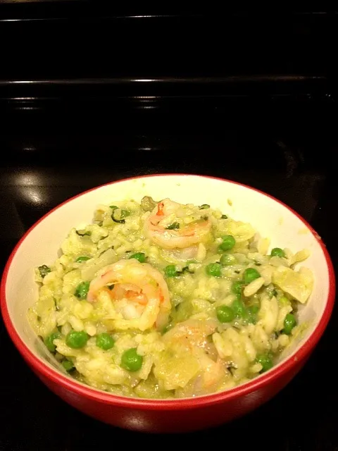 Shrimp and pea risotto with basil and mint|Eric Neumanさん