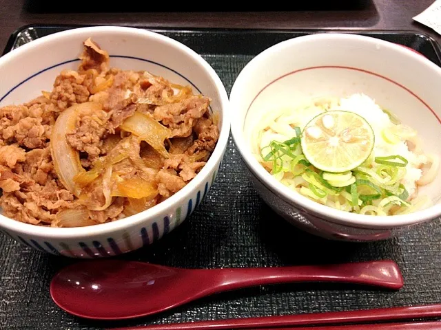 なか卯 和風牛丼とすだちおろしうどん|もへさん