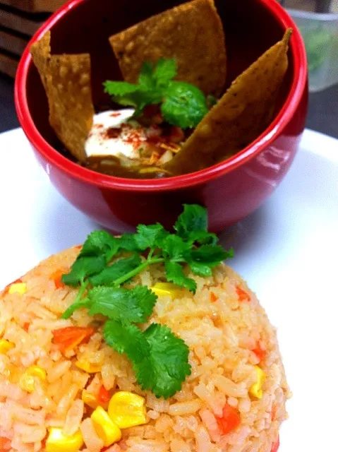 Chili con carne and Mexican rice|Jorge Bernal Márquezさん