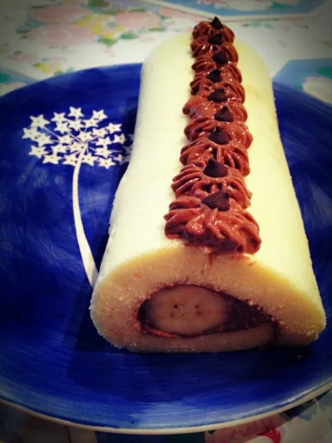 Soft roll cake with banana chocolate mousse|Prae~*さん