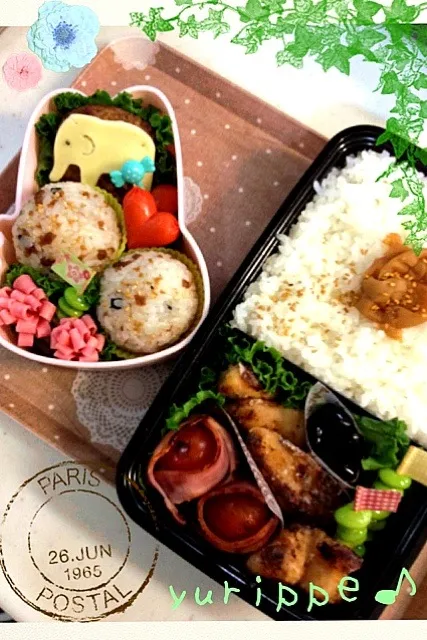 旦那サマと末っ子ᑦᑋᵃᵑ✼ のお弁当♪|ゆりっぺ⋆*❁さん