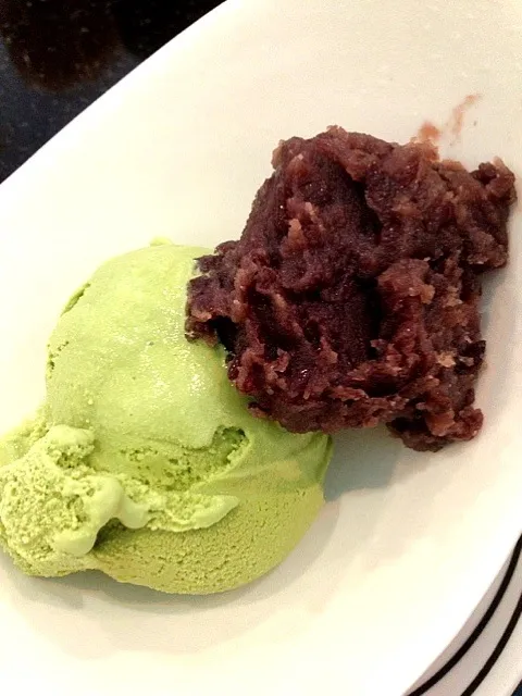 Green tea ice cream n red bean|I'm a pasta lover ..さん