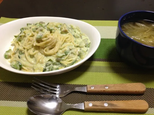 Snapdishの料理写真:カニとアボカドのクリームパスタ|渡辺 努さん