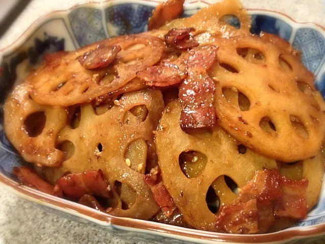 ベーコンと蓮根のきんぴら Bacon  & lotus root 'kinpira' style|Junya Tanakaさん