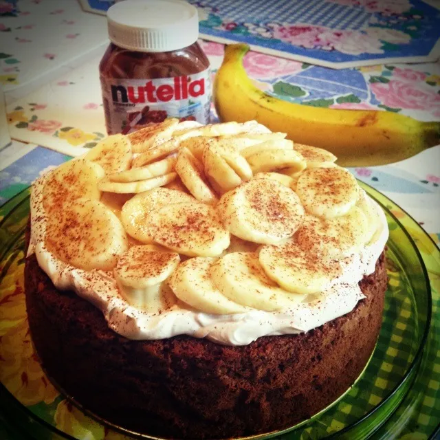 Nutella cake with banana n' caramel whipped cream|Prae~*さん