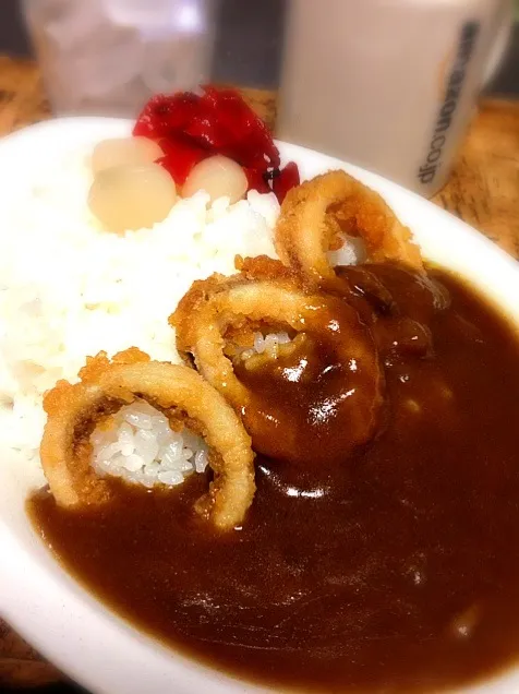 Snapdishの料理写真:いかリングフライカレー|にょんにいさん