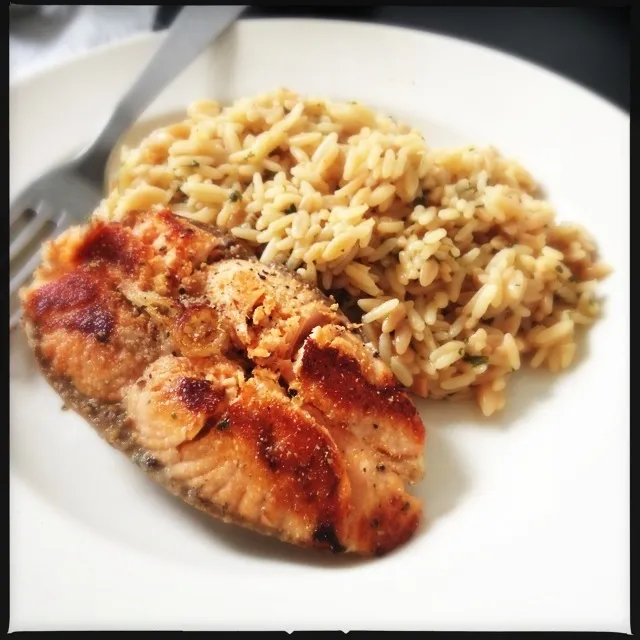 Salmon with Herb & Butter Pilaf|stephanie mizuhaさん