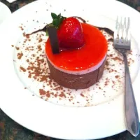 Strawberry mousse chocolate cake