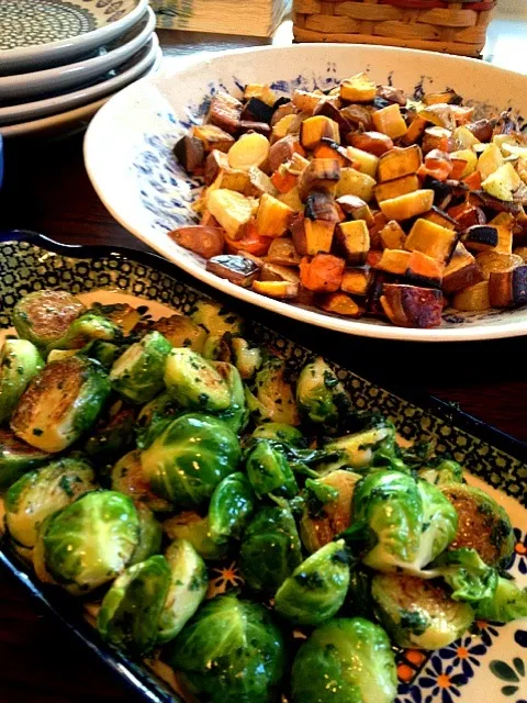 maple brussels sprouts and home fries|Matthew Cashenさん