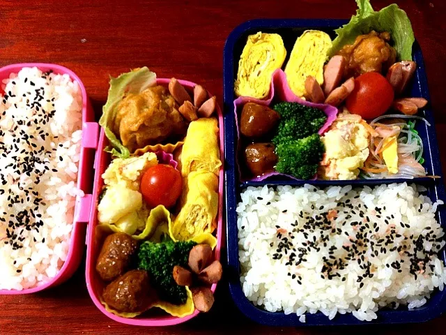 Snapdishの料理写真:通学弁当＆パパ弁当|marinaさん