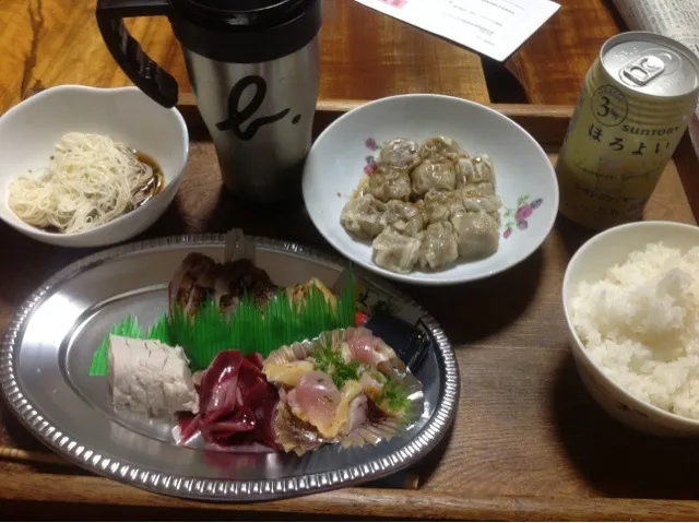 鶏さしみ、そうめん、焼売|正道さん