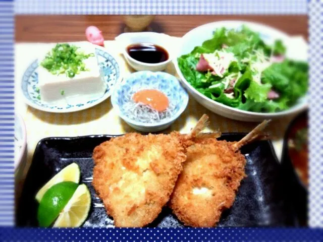 あじフライ献立|ゆぅさん