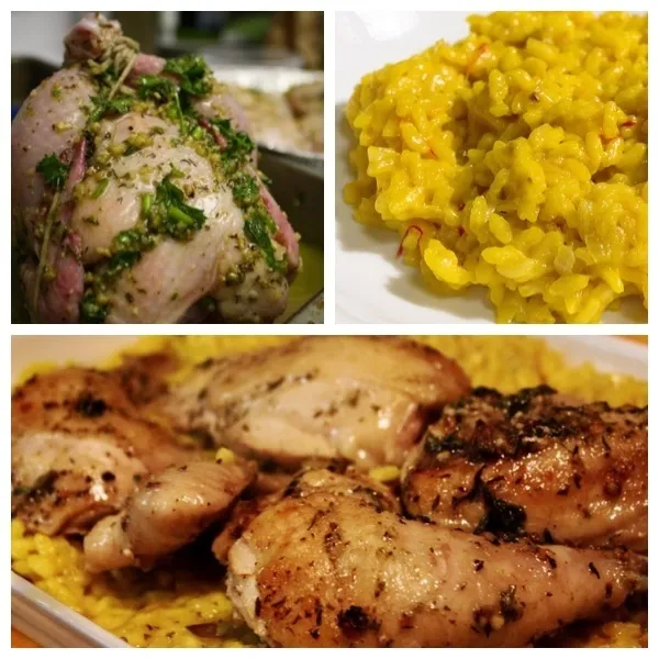 Garlic Herb Hen and Saffron Risotto|yummyさん