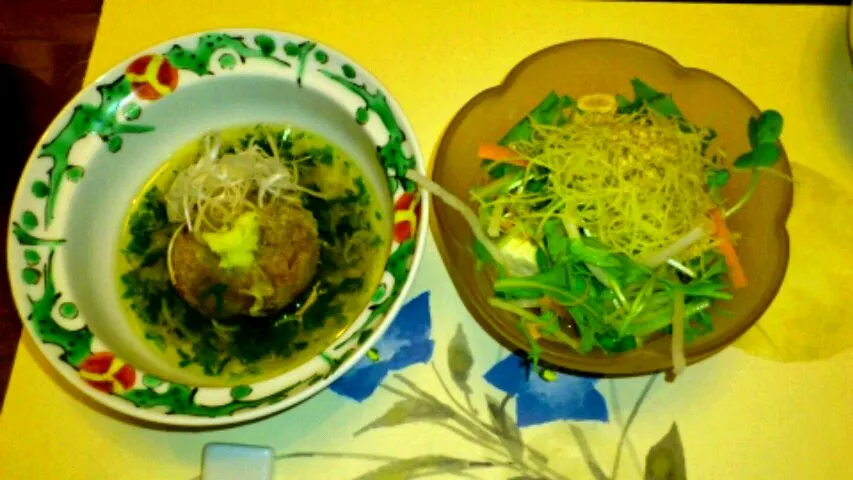 さつまいもの饅頭とサラダ|あかさたなさん