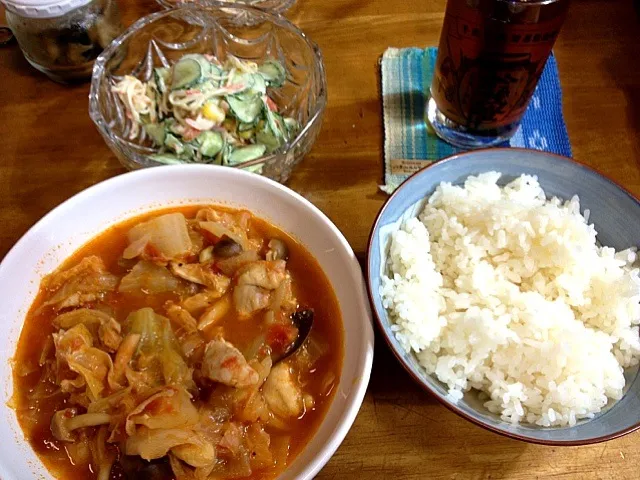 チキンとキャベツのトマト煮込み他🍅|すかラインさん