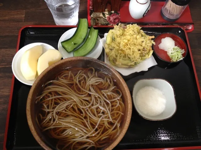 かけそば（温）大盛り＋かき揚げ|そらまめさん