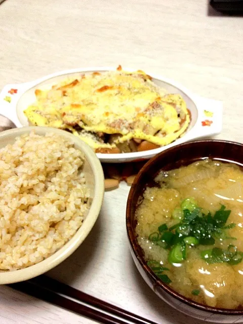 昨日の里芋の煮物リメイクグラタン|ユキやんさん