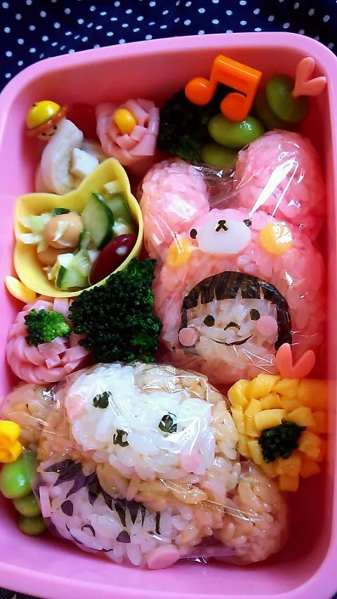 Snapdishの料理写真:ウサギ☆サルになりきり弁当|ゆーこ。さん