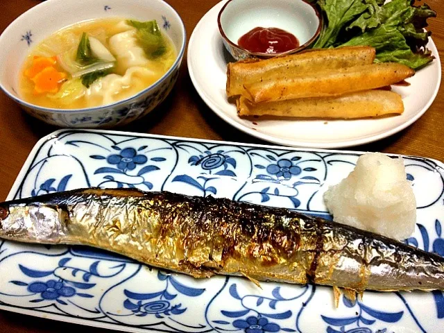 塩さんま、餃子すーぷ、チーズ揚げ|とんちゃんさん