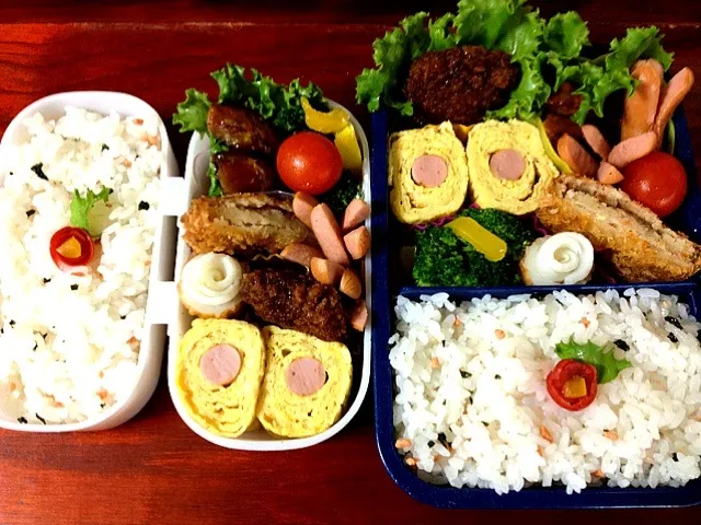 Snapdishの料理写真:次女・試合弁当(テニス)＆パパ弁当|marinaさん