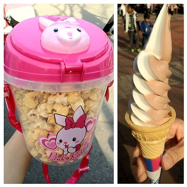 Popcorn and Long Ice Cream from Korea Everland ! 🎢🎡   #🇰🇷|Chu Yingさん