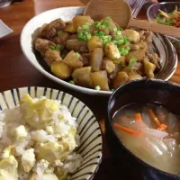 栗ご飯と鶏肉と栗のたいたん。|coccoさん