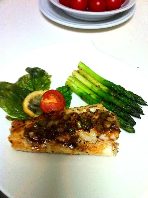 Sea Bass with Saki sauce Cooked on a Salt Plate|Christine pavelkaさん