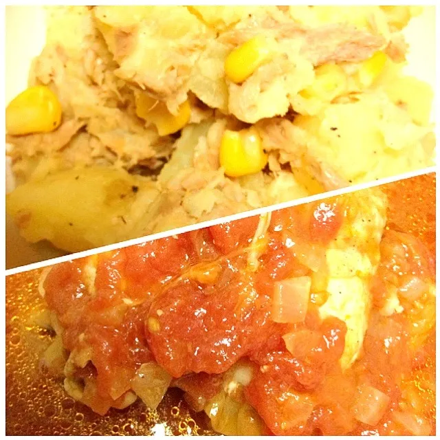 Snapdishの料理写真:a roll of cabbage stuffed with minced meat & potato salad|tamakiさん