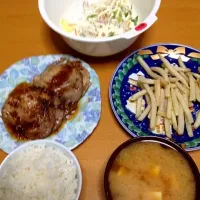 生姜焼きとフライドポテトと大根サラダ|いのりさん