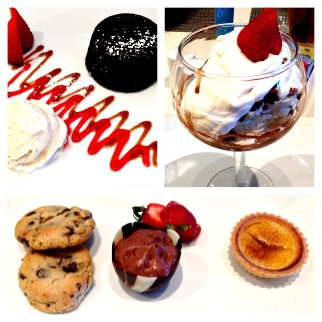 #Desserts from Mariposa (#Chocolate Molten #Cake, #Sundae, #Chocolate #Mousse, and Panna Cotta)|sooprcoolchicaさん