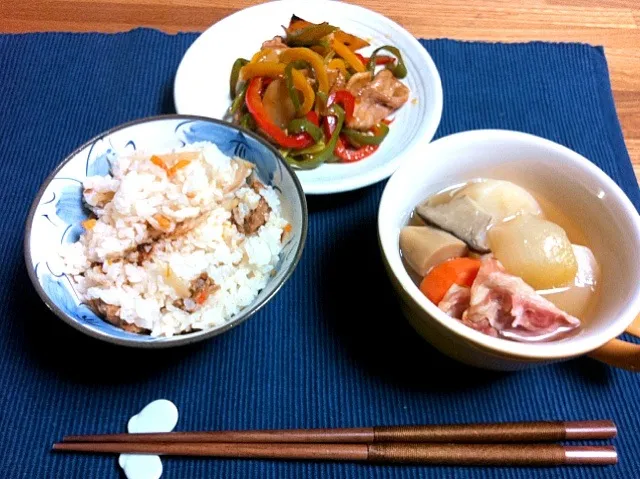 ポトフ・豚バラと野菜の炒め定食|古賀愛さん