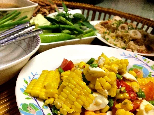 Corn salad with salted egg./ตำข้าวโพดไข่เค็ม รสจัดจ้าน เปรี้ยว เผ็ด เค็ม หวาน และ ทันๆๆไข่แดงเค็ม ซี๊ดดด|The winnerさん