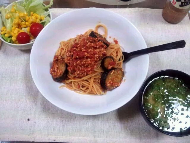 茄子ミートソースパスタ|ゆうすけさん